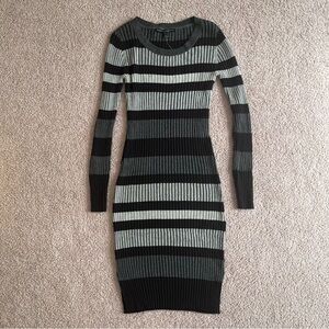Brand New White House Black Market Striped Knit Bodycon Dress Womens Size XS